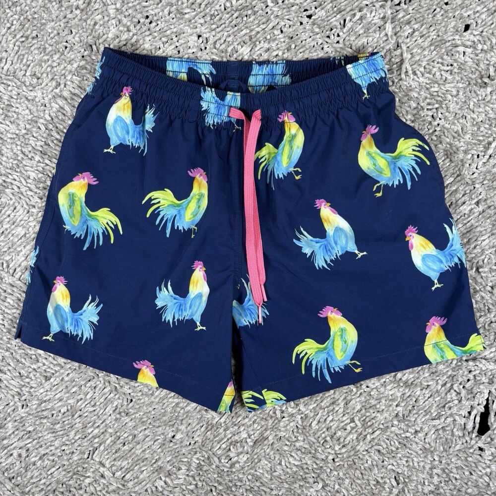 Chubbies Swim Trunks Mens Small 5.5” Chicken Animal Print Beach Summer Lined